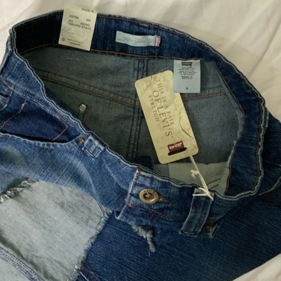 NWT Levi’s Distressed Stretch Frayed Denim Skirt - Picture 6 of 8